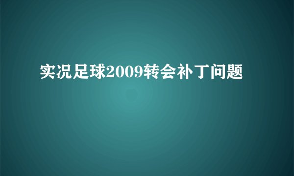 实况足球2009转会补丁问题