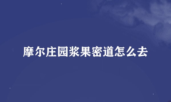 摩尔庄园浆果密道怎么去