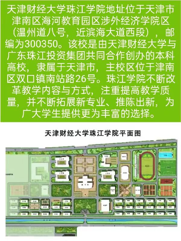 天津财经大学珠江学院在什么地方啊？