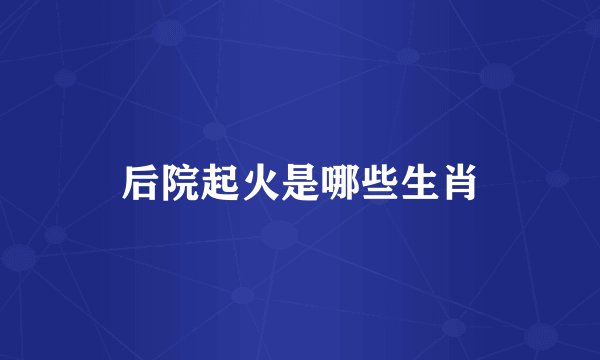 后院起火是哪些生肖