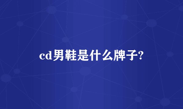 cd男鞋是什么牌子?