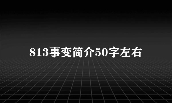 813事变简介50字左右