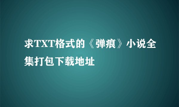 求TXT格式的《弹痕》小说全集打包下载地址