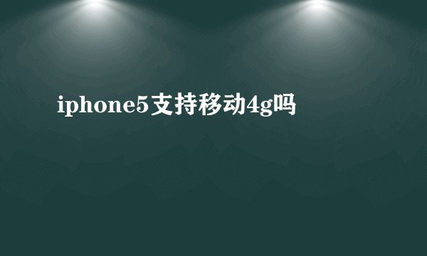 iphone5支持移动4g吗