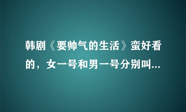 韩剧《要帅气的生活》蛮好看的，女一号和男一号分别叫什么名字？分别演过什么？