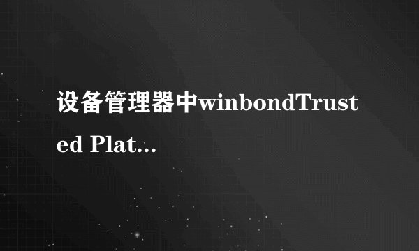 设备管理器中winbondTrusted Platform Module 1.2驱动提示不能正常使用