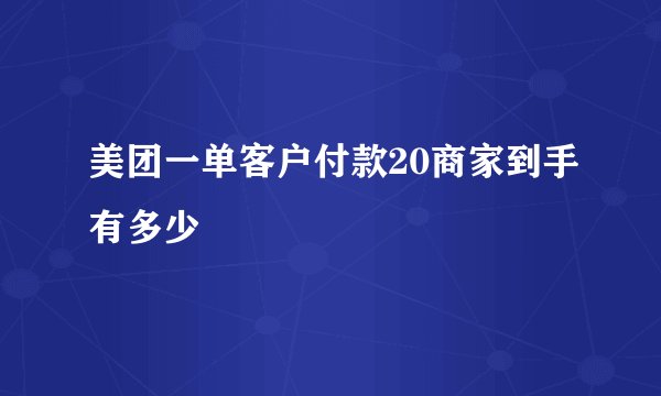 美团一单客户付款20商家到手有多少