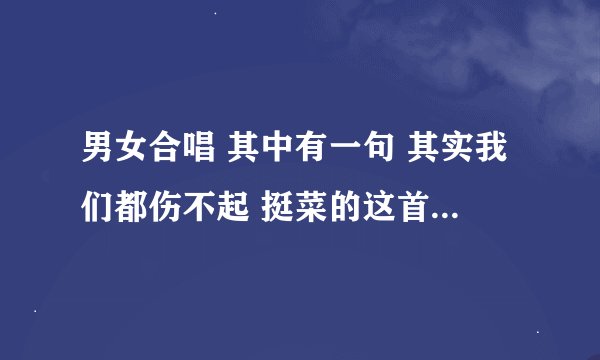 男女合唱 其中有一句 其实我们都伤不起 挺菜的这首 是首情歌 求歌名