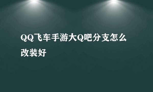 QQ飞车手游大Q吧分支怎么改装好