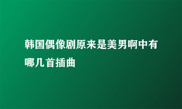 韩国偶像剧原来是美男啊中有哪几首插曲