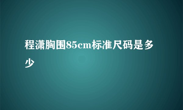 程潇胸围85cm标准尺码是多少