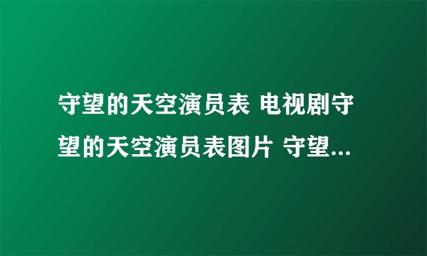 守望的天空演员表 电视剧守望的天空演员表图片 守望的天空全部演员表