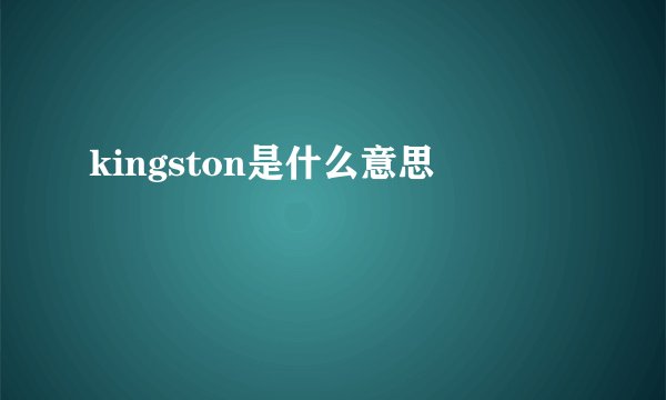 kingston是什么意思
