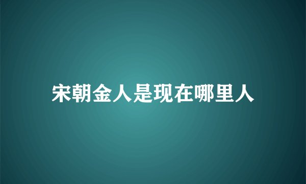 宋朝金人是现在哪里人