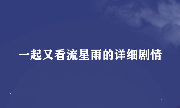 一起又看流星雨的详细剧情