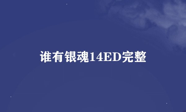 谁有银魂14ED完整