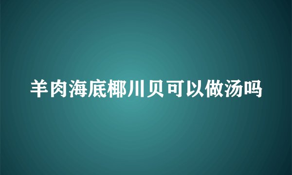 羊肉海底椰川贝可以做汤吗