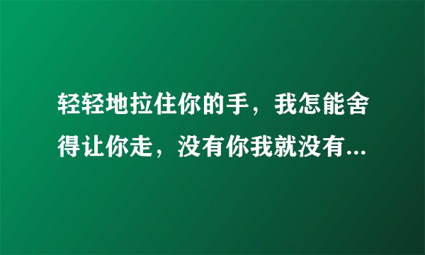 轻轻地拉住你的手，我怎能舍得让你走，没有你我就没有爱情，我想知道这歌词是哪首歌的歌词