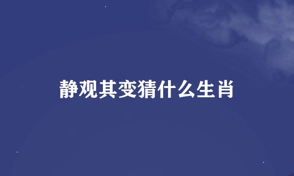 静观其变猜什么生肖