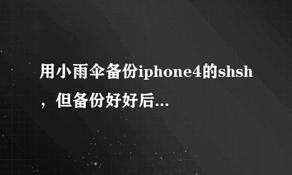用小雨伞备份iphone4的shsh，但备份好好后出现两个shsh，一个是9b206，一个是9b208，正常吗？