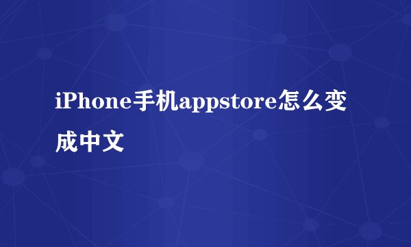 iPhone手机appstore怎么变成中文