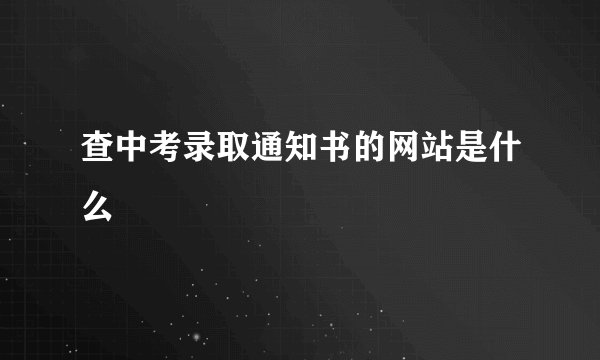 查中考录取通知书的网站是什么