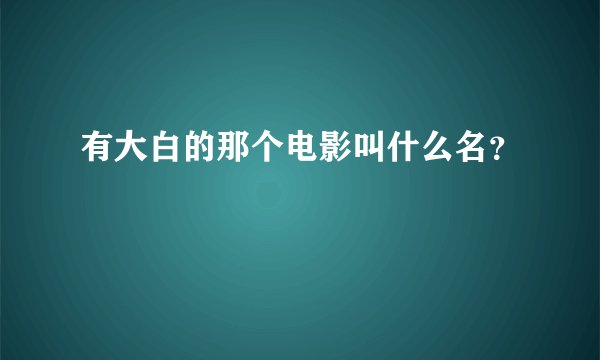 有大白的那个电影叫什么名？