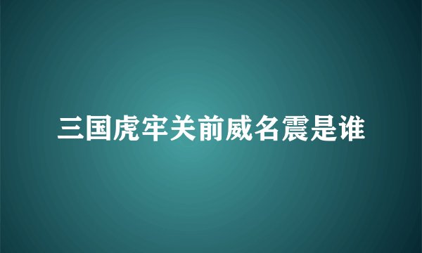 三国虎牢关前威名震是谁