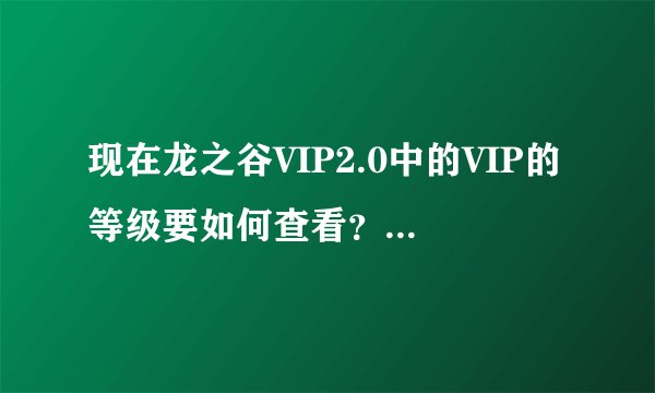 现在龙之谷VIP2.0中的VIP的等级要如何查看？谁能告诉我