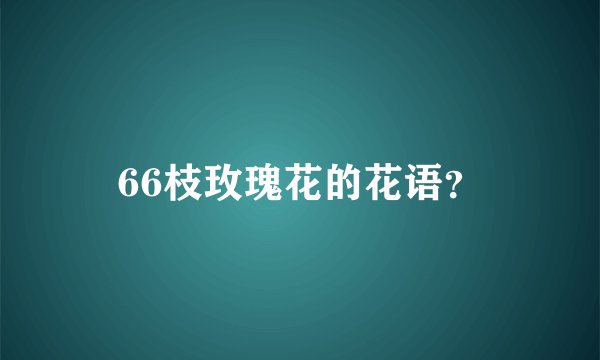 66枝玫瑰花的花语？