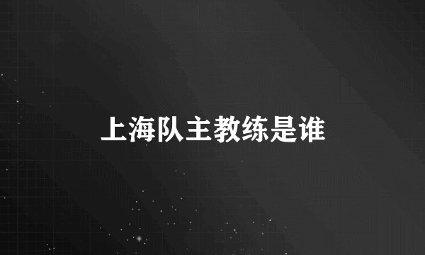 上海队主教练是谁