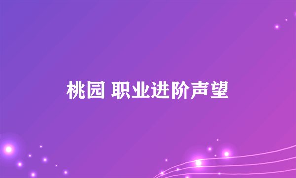 桃园 职业进阶声望