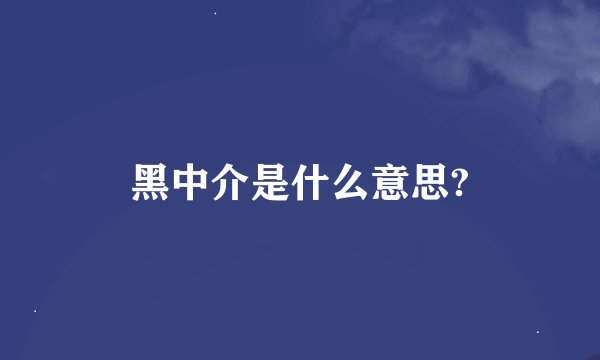 黑中介是什么意思?