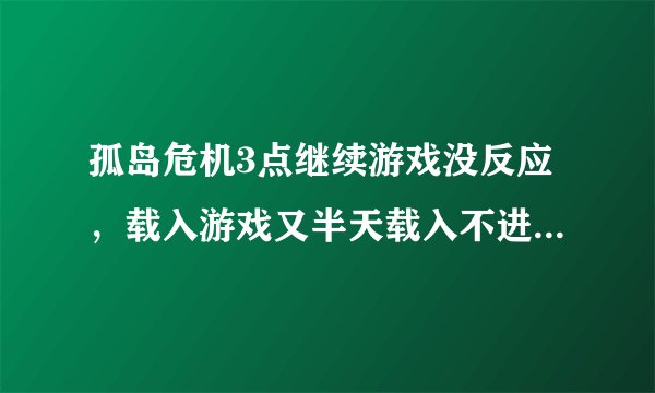 孤岛危机3点继续游戏没反应，载入游戏又半天载入不进去，请问怎么办？