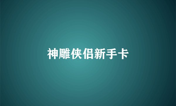 神雕侠侣新手卡