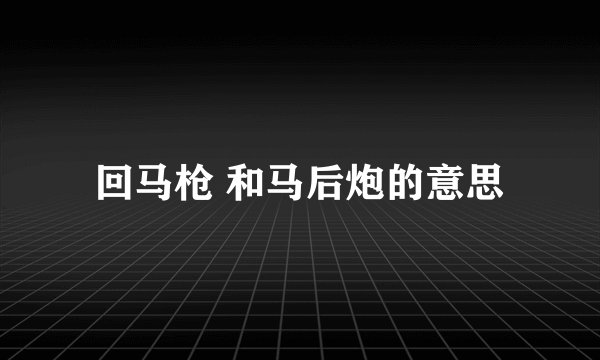 回马枪 和马后炮的意思