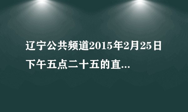 辽宁公共频道2015年2月25日下午五点二十五的直播节目表