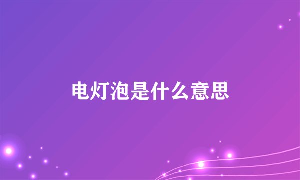 电灯泡是什么意思