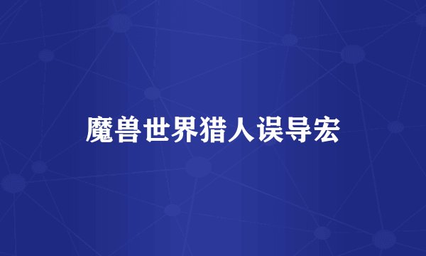 魔兽世界猎人误导宏