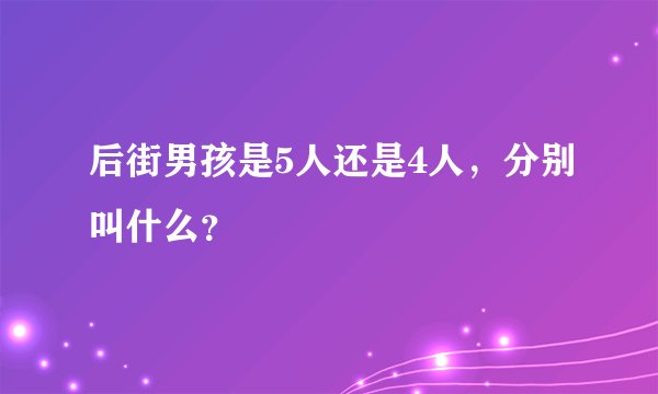 后街男孩是5人还是4人，分别叫什么？