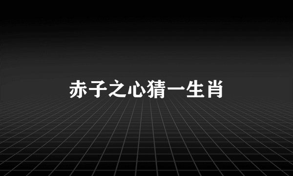 赤子之心猜一生肖