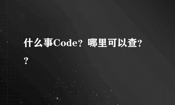 什么事Code？哪里可以查？？