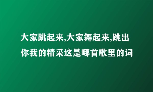 大家跳起来,大家舞起来,跳出你我的精采这是哪首歌里的词