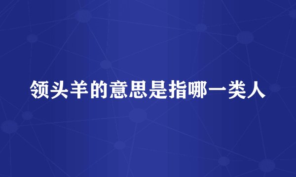 领头羊的意思是指哪一类人