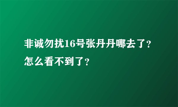 非诚勿扰16号张丹丹哪去了？怎么看不到了？