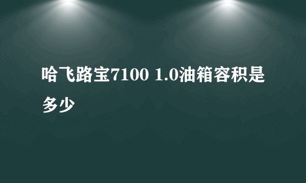 哈飞路宝7100 1.0油箱容积是多少