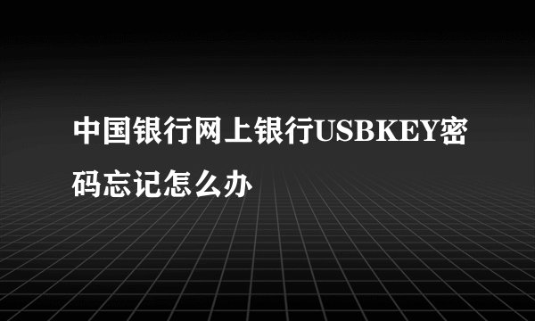 中国银行网上银行USBKEY密码忘记怎么办
