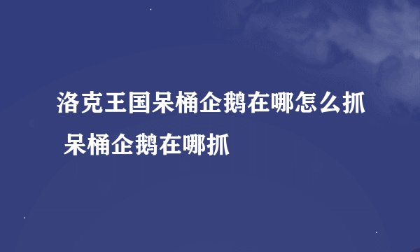 洛克王国呆桶企鹅在哪怎么抓 呆桶企鹅在哪抓