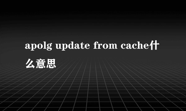 apolg update from cache什么意思