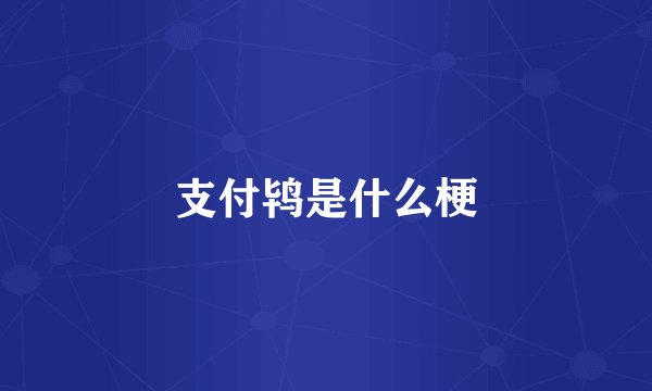 支付鸨是什么梗